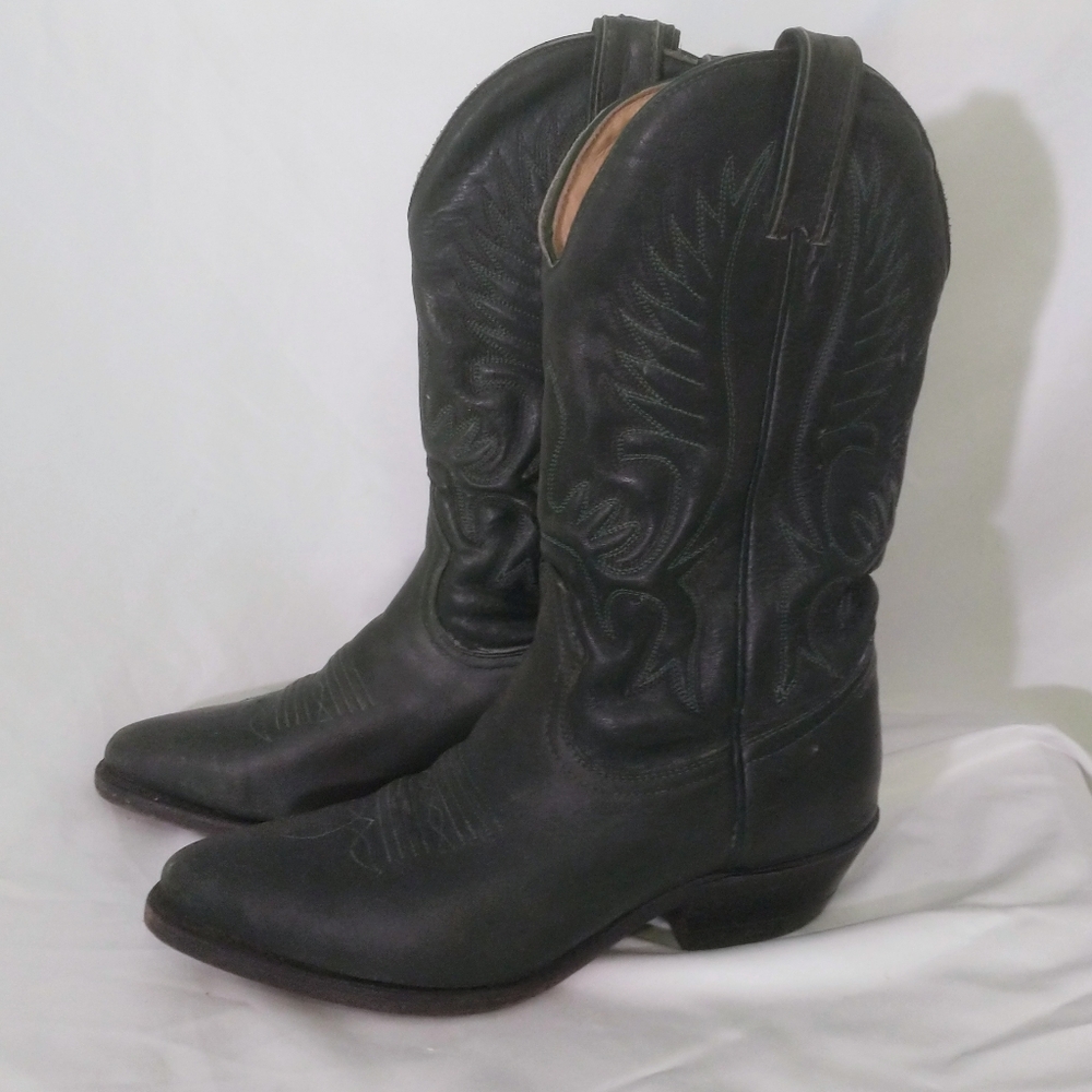 Vintage Green Boulet cowboy Boots